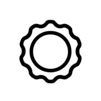 Simple Outline Wavy Sun Shape Icon Sunny Weather Element vector