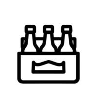 Black Outline Simple Beer Bottles Pack Minimalist Style Icon vector