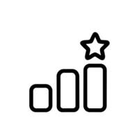 Line Simple Graph with Star Symbol for Success Achievement Icon vector