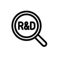Line Art Magnifying Glass R and D Search Exploration Icon Symbol vector