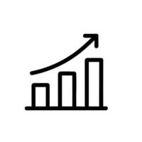 Simple Outline Growing Bar Chart Diagram Arrow Upward Icon vector