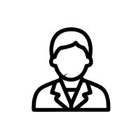 Line Drawing Simple Business Man Avatar Icon Silhouette Shape vector