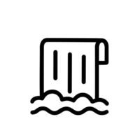 Simple Outline Waterfall Icon Design Cascade Stream River Landscape Illustration vector