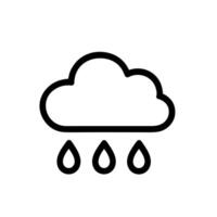 Minimalist Outline Weather Cloud Rainfall Simple Symbol Sign Icon Design vector