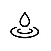 Minimalist Line Drawing Water Drop Icon with Ripples Surface Illustration vector
