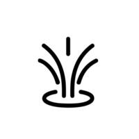 Simple Line Drawing Fountain Water Jet Burst Spring Symbol Icon vector