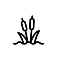 Simple Outline Reed Plant Nature Icon with Minimalist Style and Detail vector