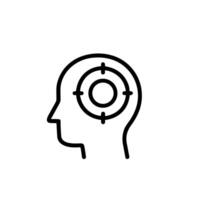 Minimalist Outline Profile Mind Target Goal Focus Idea Icon Graphic vector