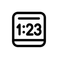 Simple Line Art Digital Watch Face Time Display Icon Graphic vector