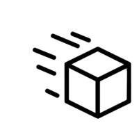 Minimalist Line Art Fast Delivery Box Icon Logistics Symbol vector