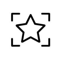 Simple Outline Star in Focus Frame Icon, Minimalist Interface Element vector