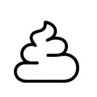 Outline Minimalist Poop Emoji Icon Shape Stool Feces Symbol Flat Style vector