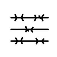Simple Line Barbed Wire Border Design Element Security Concept vector
