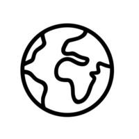 Simple Outline Line Earth Globe Geographical Continent World Icon vector