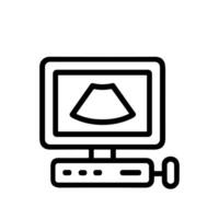 Simple Outline Style Ultrasound Machine Diagnostic Equipment Icon Illustration vector