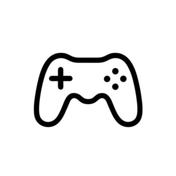 contorno sencillo gamepad controlador palanca de mando consola juego de azar icono ilustración vector