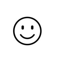 Minimalist Line Art Smiling Face Emoticon Expression Graphic Element vector