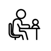Line Drawing Person at Desk Interview Business Meeting Icon vector