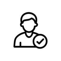 Line Art User Checkmark Symbol with Approval Circle Element Icon vector