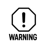 Minimalist Outline Octagon Warning Sign with Exclamation Mark Safety Icon vector
