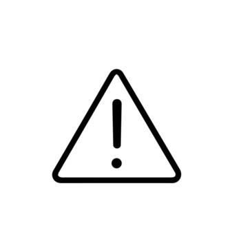 Simple Line Style Warning Triangle Sign with Exclamation Point Icon vector