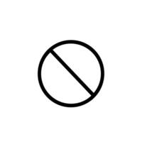 Simple Outline Circle Prohibition Sign Icon Symbol for Restriction and Safety vector