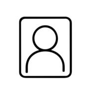 Minimalist Outline User Profile Icon Inside Square Shape Symbol vector
