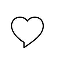 Simple Outline Heart Shaped Speech Bubble Communication Icon Element vector