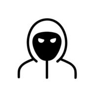 Outline Minimalist Hacker Person with Hood Icon Illustration vector