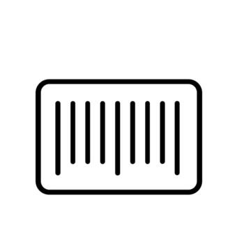 sencillo contorno código de barras escanear código etiqueta símbolo forma icono vector