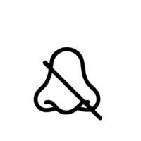 Simple Outline No Smell Nose Crossed Out Sign Illustration Icon vector