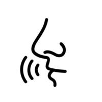 Minimalist Line Art Nose Talking Speaking Expression Icon Illustration vector