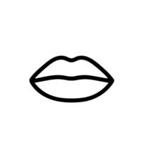 Minimalist Outline Lip Shape Facial Feature Body Part Line Art vector
