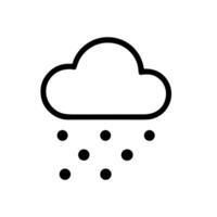 Simple Outline Cloud with Hail Rain Icon Sign Weather Element vector