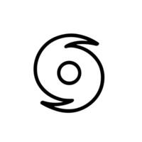 Simple Line Hurricane Warning Symbol Weather Forecast Sign Icon vector
