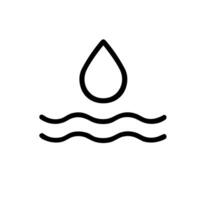 Simple Line Style Water Drop with Waves Liquid Symbol Icon vector