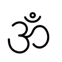 Simple Outline Religious Om Symbol Icon Sign Shape Element Design vector