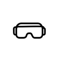 Line Art Simple Goggles Protection Equipment Accessory Isolated on White Background Icon vector