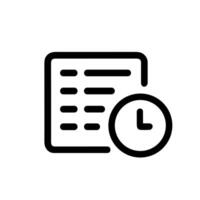 Outline Simple Schedule with Clock Icon for Reminder and Planning vector