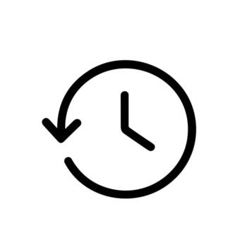 sencillo Delgado línea reloj historia firmar forma icono diseño elemento vector