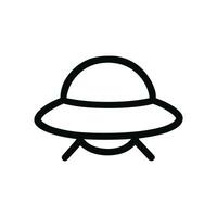 Simple Outline Spacecraft Spaceship UFO Drawing Icon Symbol Shape vector