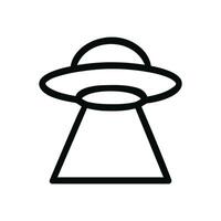 Simple Line Art Flying Saucer Spaceship Outline Symbol Icon Silhouette vector