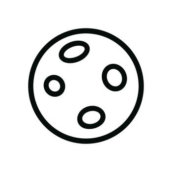 mínimo contorno estilo detallado Luna con cráteres forma celestial objeto vector