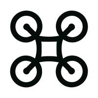 Simple Line Style Drone Icon with Four Propellers Minimalist Design vector
