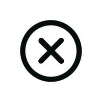 Simple Outline Circle Cross Mark Sign Shape Icon Symbol vector