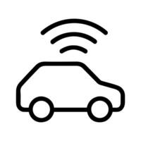 Simple Outline Smart Car Automated Driving System Technology Icon vector