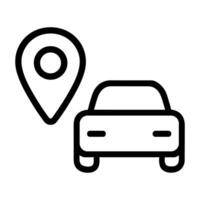 Simple Outline Car Location Pin Icon Illustration for Mobile App vector
