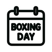 Minimalist Outline Calendar Boxing Day Celebration Reminder Icon Symbol Design vector