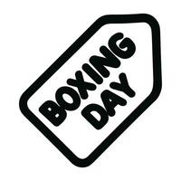 Simple Black Line Boxing Day Label or Tag Shape Illustration vector