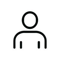 Minimalist Outline User Profile Simple Thin Line Account Contact Icon vector
